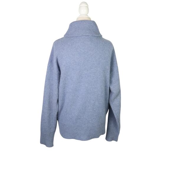 Joie Blue 100% Cashmere Knit 1/4 Zip Turtleneck Sweater M - Picture 4 of 5